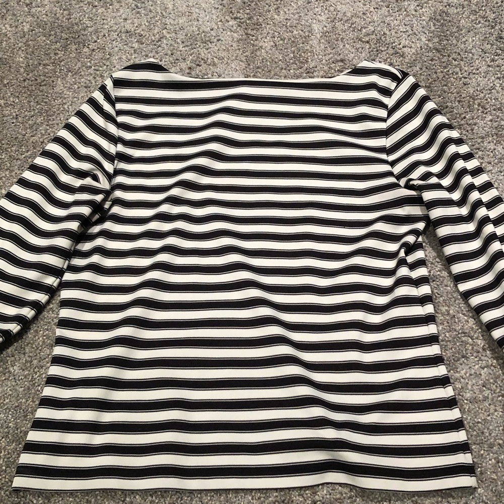 LOFT black/cream stripe shirt